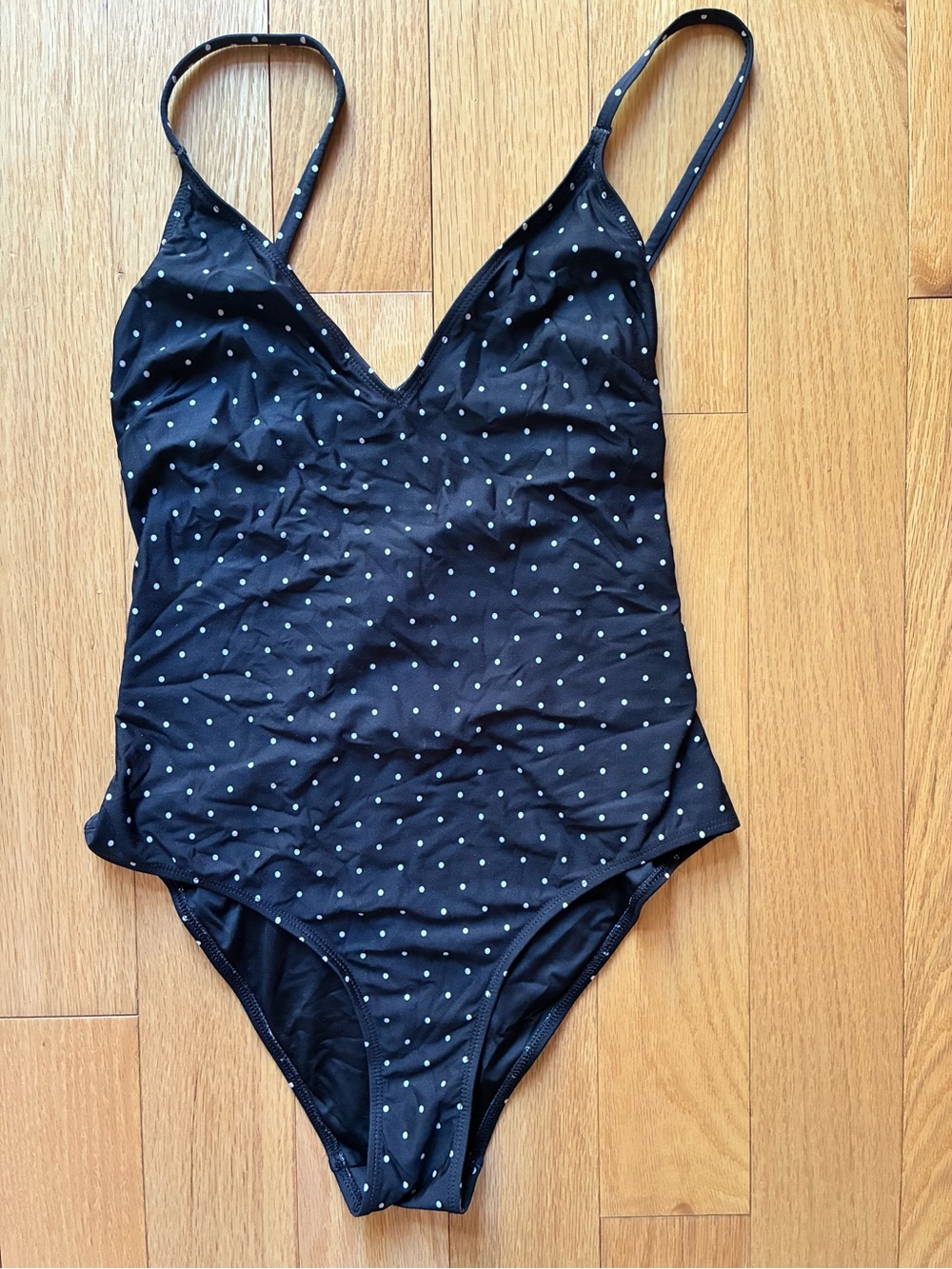 Sezane x Yse Black Polka Dot One-Piece Swimsuit